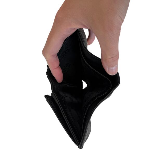 Michael Kors Black Pebbled Leather Slim Bifold Wallet Jet Set Gold Tone - Picture 6 of 16